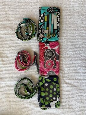 Vera Bradley zip ID with Lanyard (3 sets)